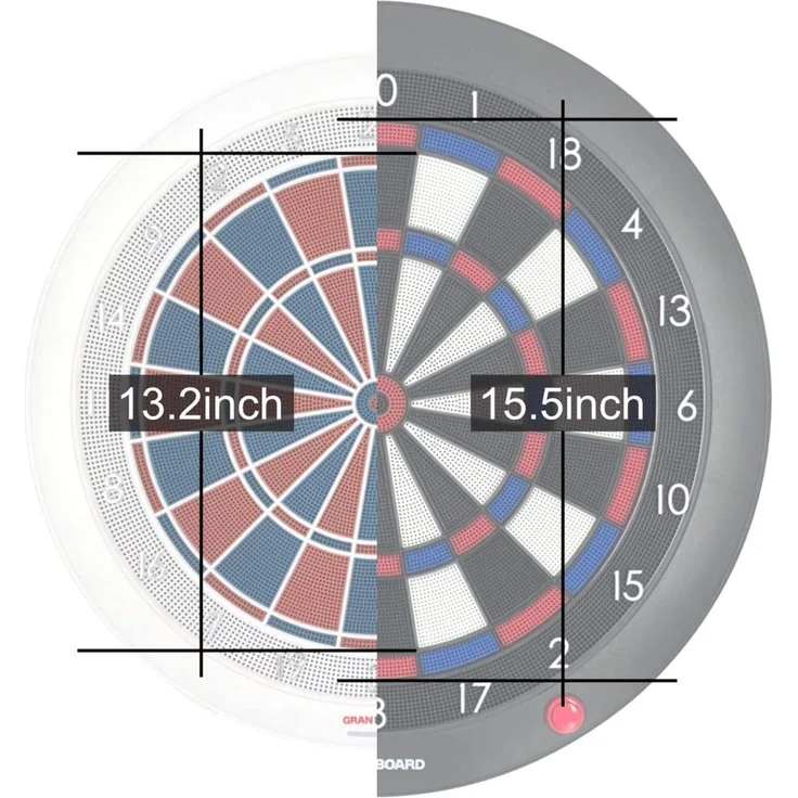 GranBoard '132' Online Dart Board, LED-Beleuchtung, Turniermaße, weiß – Bild 3