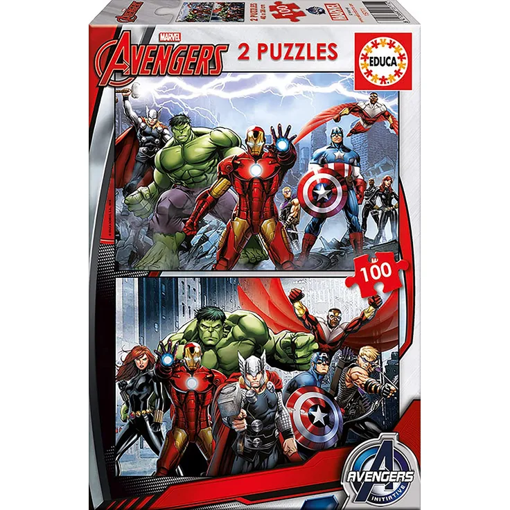 Educa 15771 - Kinderpuzzle - Avengers, 2 x 100-Teilig