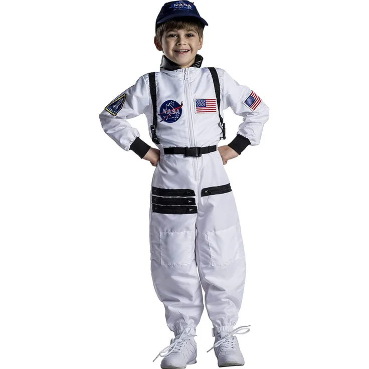 Dress Up America Attraktiver weißer Astronauten-Weltraumanzug für Kinder