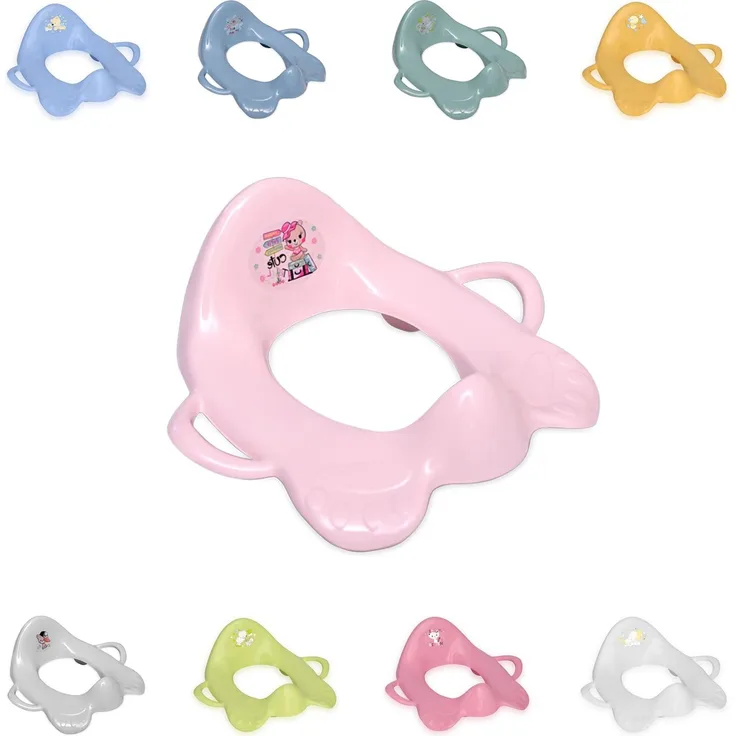 Lorelli Toilettenaufsatz Toilettensitz mit Griffe Spritzschutz ergonomische Form pink