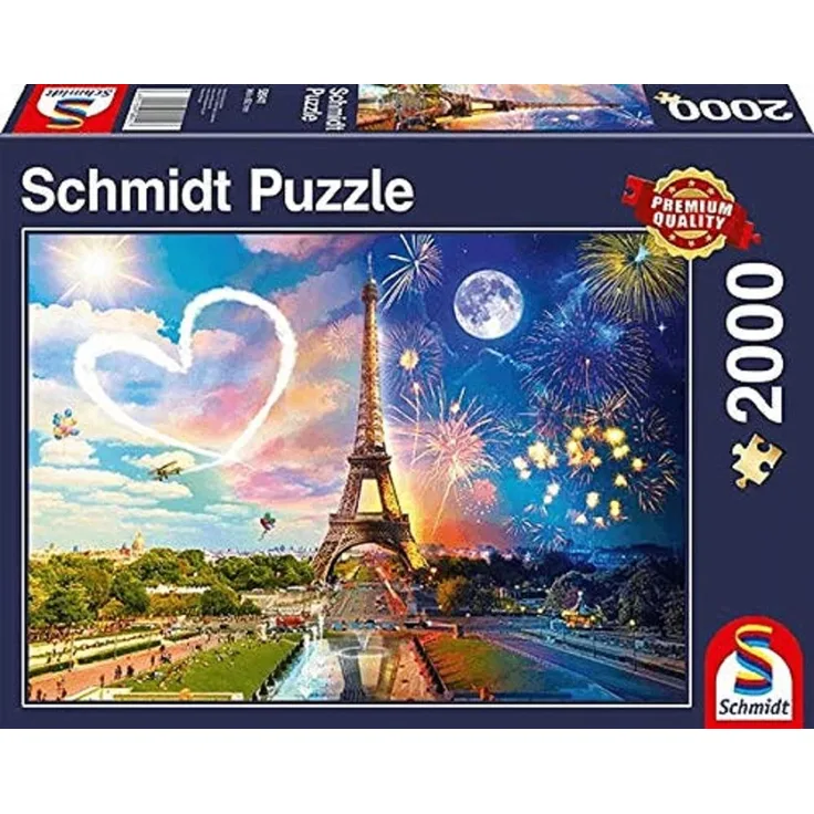 Schmidt Spiele - Puzzle - Paris, Tag und Nacht, 2000 Teile