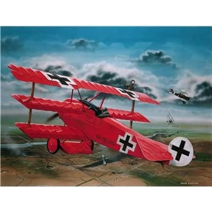 Revell Modellbausatz Flugzeug 1:28 - Fokker Dr.1 "Manfred von Richthofen" im Maßstab 1:28, Level 4, originalgetreue Nachbildung mit vielen Details, 04744 – Bild 1