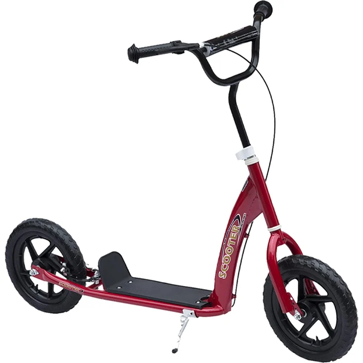 Kinderroller Anti-Rutsch Trittfläche, Metallfahrradständer zum Parken, (Farbe: rot) – Bild 1