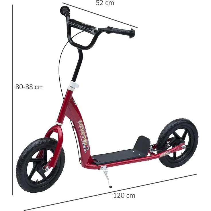 Kinderroller Anti-Rutsch Trittfläche, Metallfahrradständer zum Parken, (Farbe: rot) – Bild 3