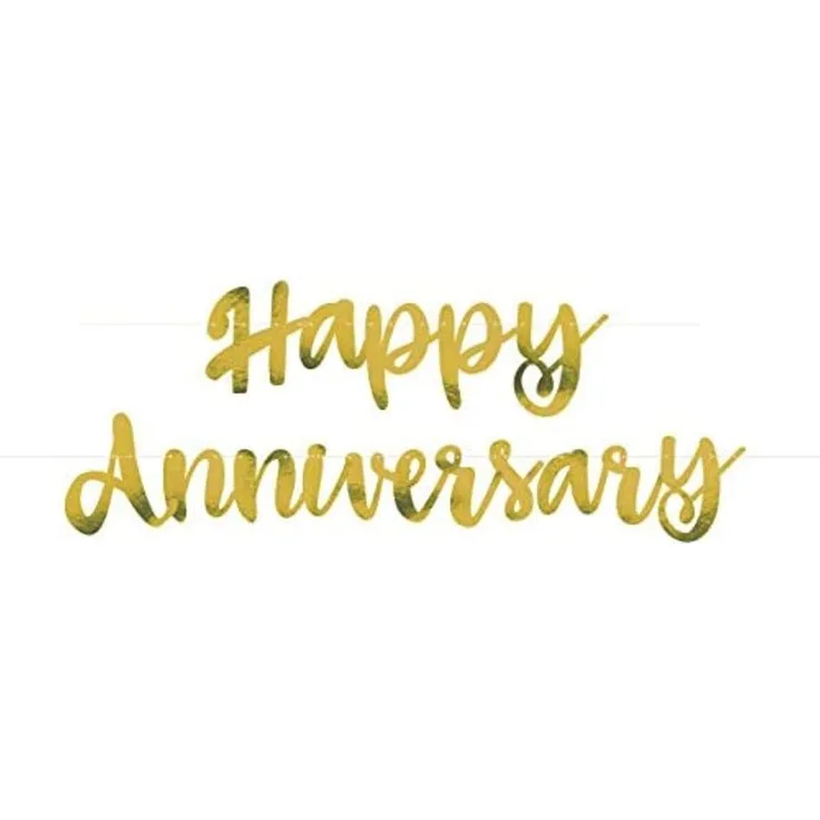 Haza Original banner Happy Anniversary" Gold 183 cm"