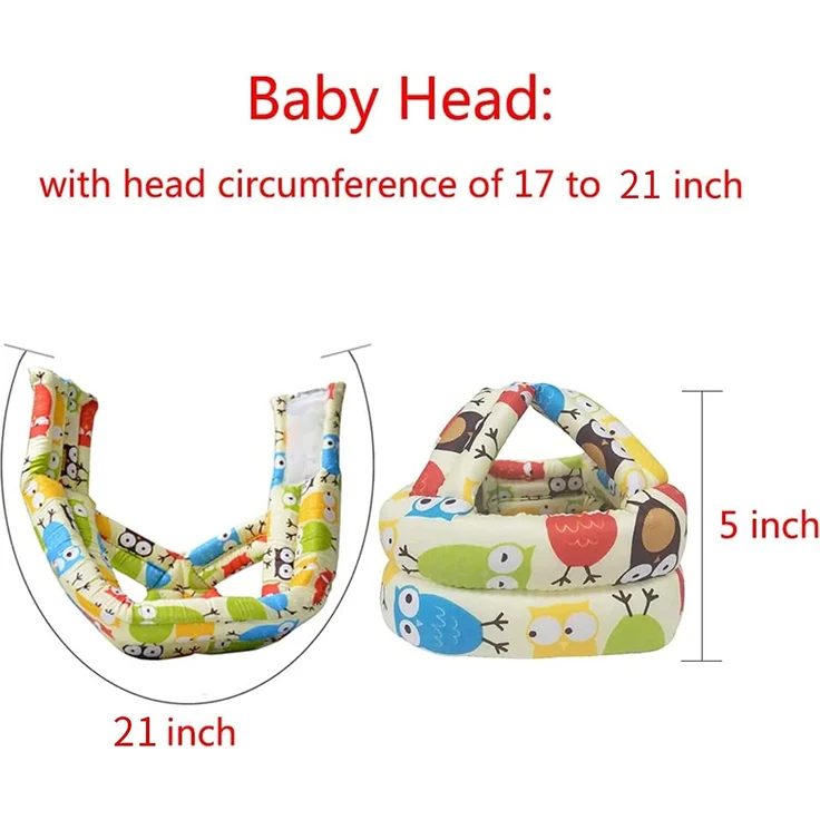 IULONEE Baby Helm Kopfschutz Kleinkind Schutzhut Baumwolle Verstellbarer Sicherheitshelm(Eule Gelb) – Bild 6