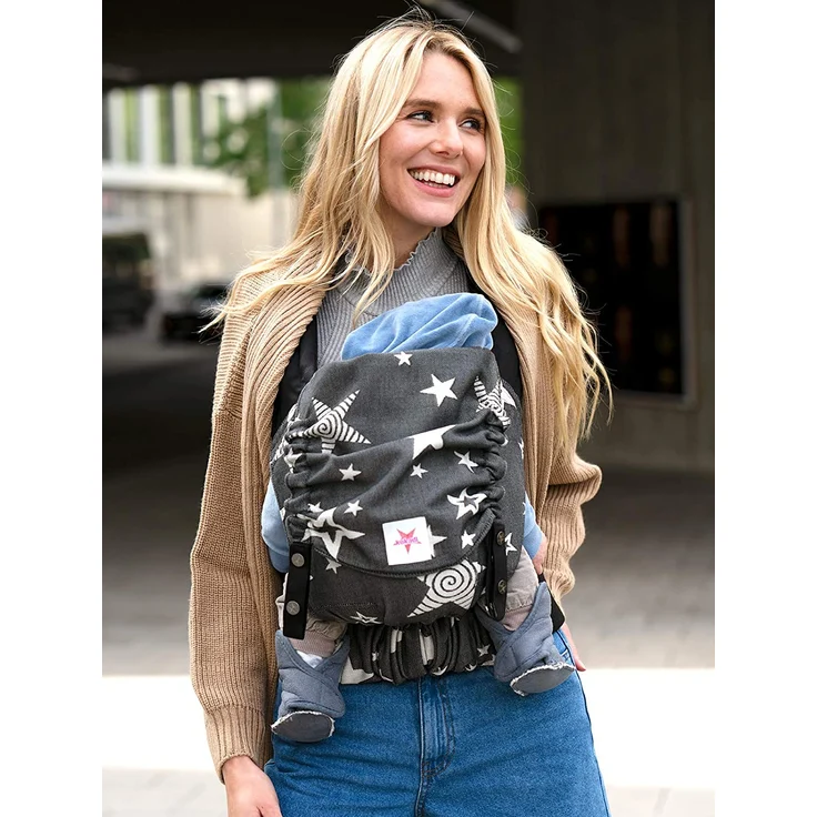 Kokadi Baby Bauch- und Rückentrage Flip Diorite Stars Grau/Weiß – Bild 2