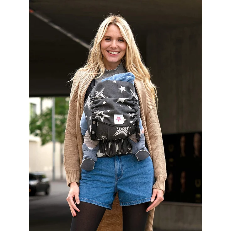 Kokadi Baby Bauch- und Rückentrage Flip Diorite Stars Grau/Weiß – Bild 6