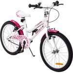 Kinderfahrrad Butterfly 20 Zoll Kinder Mädchen Fahrrad pink mit Fahrradständer (Weiß/Pink)
