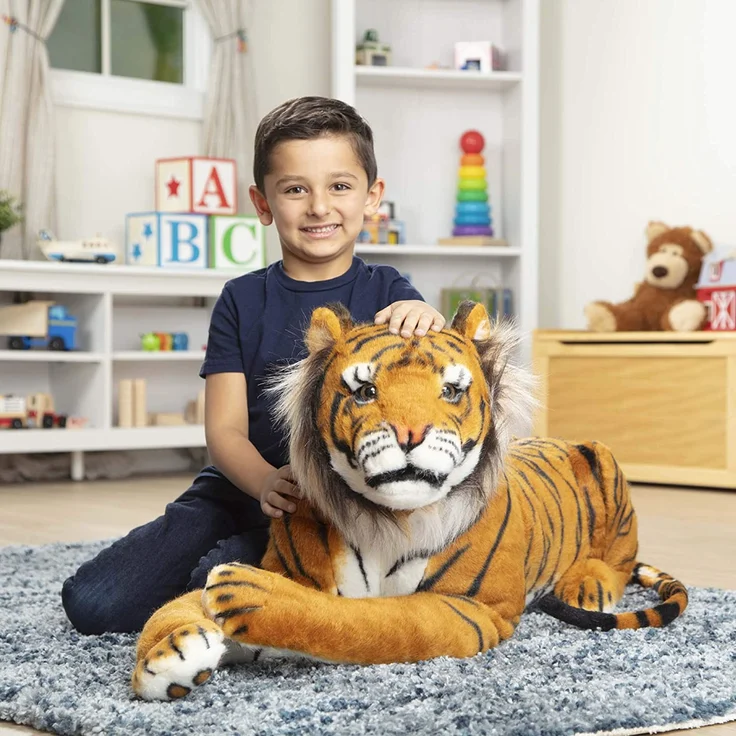 Melissa & Doug Tiger - Naturgetreues Plüschtier mit lebensechtem Gesichtsausdruck – Bild 2