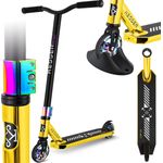 KESSER® Stunt Scooter X-Limit-Pro 360° Lenkung Funscooter Stuntscooter mit Ständer ABEC 9 Kugellagern, 110 mm PU Räder , Kickscooter Tretroller Cityroller Trick Roller für Kinder Erwachsene Chrome / Gold