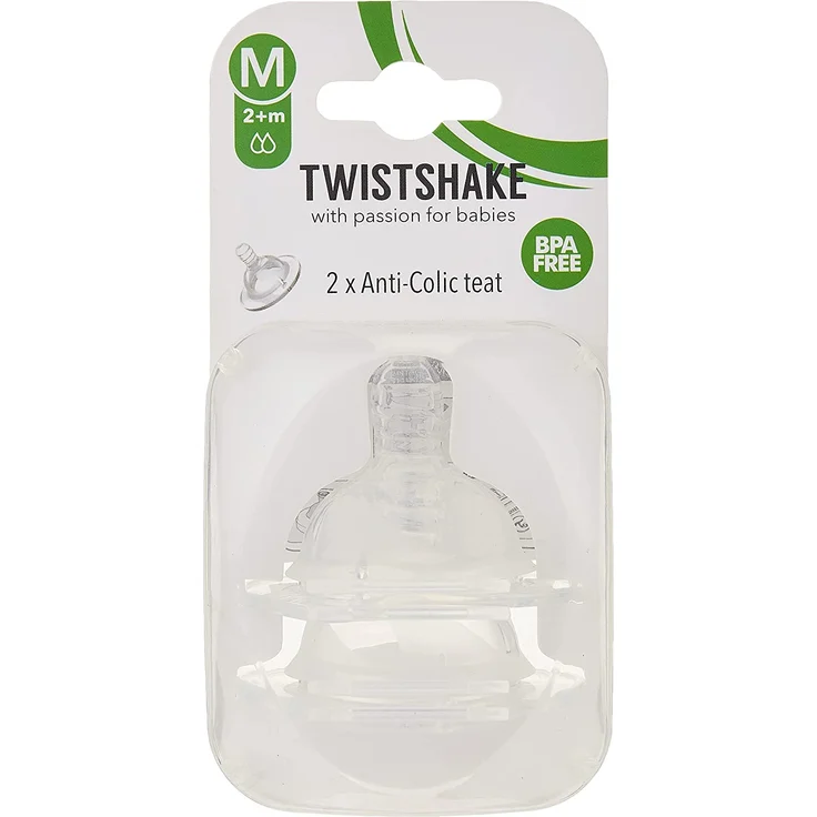 Twistshake 78020 Anti-Colic, Flaschensauger Medium, 2 Monate Plus, transparent – Bild 1