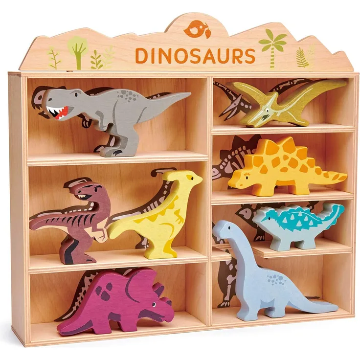 Tender Leaf Toys tierset Dinosaurier 28 x 38 cm Holz 9-teilig