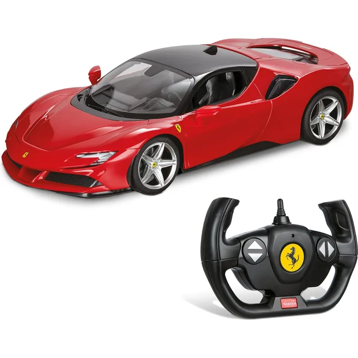 Mondo Motors – RC ferngesteuertes Ferrari R/C – Modell SF90 – 1/14 – Auto für Kinder – 63659, Schwarz