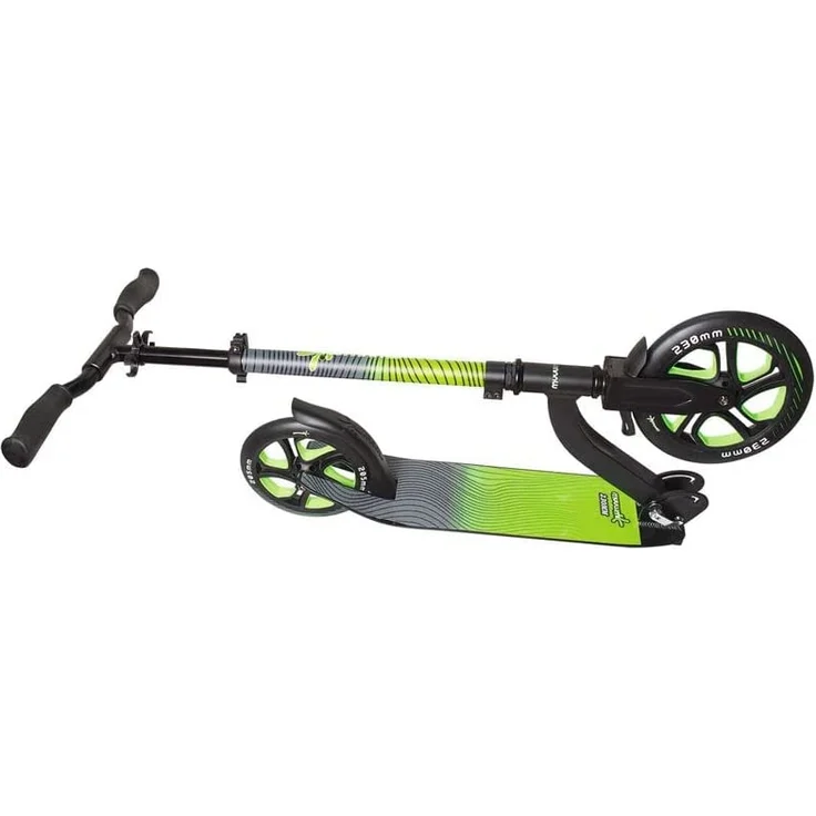 Muuwmi Unisex Jugend Aluminium Scooter Pro 230 mm, schwarz/grün, One Size – Bild 3