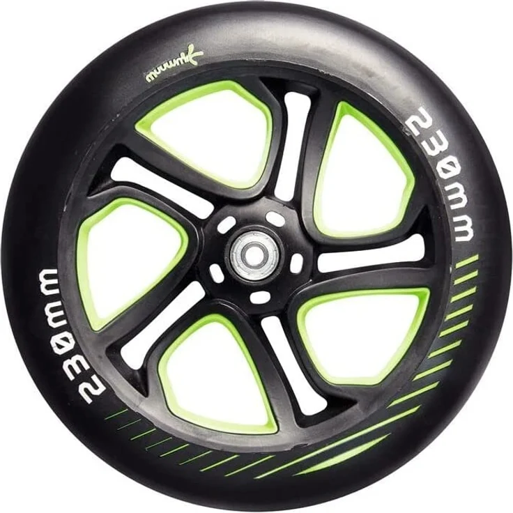 Muuwmi Unisex Jugend Aluminium Scooter Pro 230 mm, schwarz/grün, One Size – Bild 6