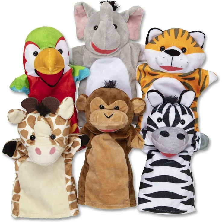 Melissa & Doug Safari Friends Handpuppen | Handpuppen und Theater | weiches Spielzeug | 3+ | Geschenk für Jungen oder Mädchen