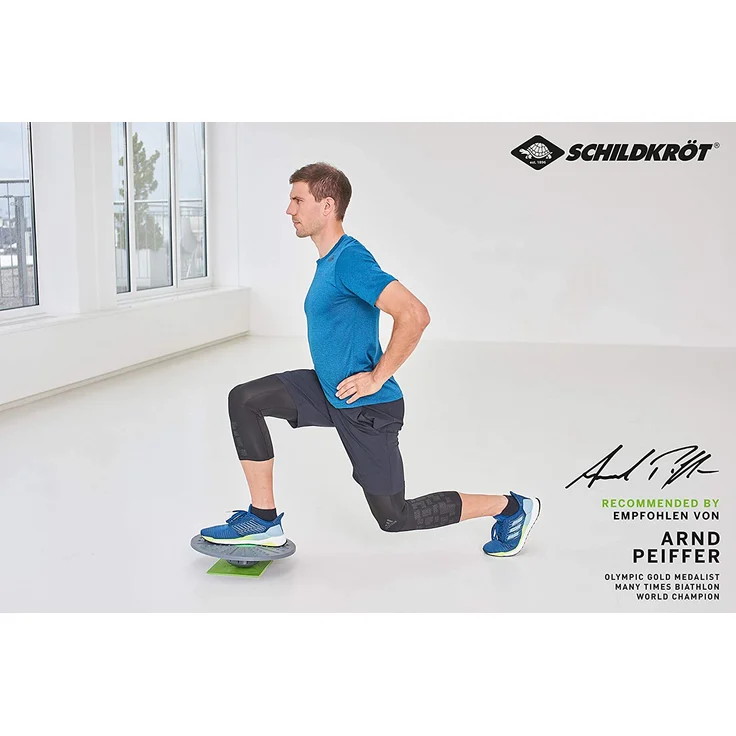 Schildkröt Fitness Balance-Board, Anthrazit-Grün, inklusive Extra-Aufsatz mit stärkerer Wölbung, Anti-Rutsch Pad, in 4-Farb Karton, 960031 – Bild 3