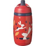 Tommee Tippee Superstar Isolierte Sportee-Trinkflasche, 100% Auslauf- und Schüttelsichere INTELLIVALVE-Technologie, Antibakterielle BACSHIELD-Technologie, 12 M. +, 266 ml, 1 Stk, Rot