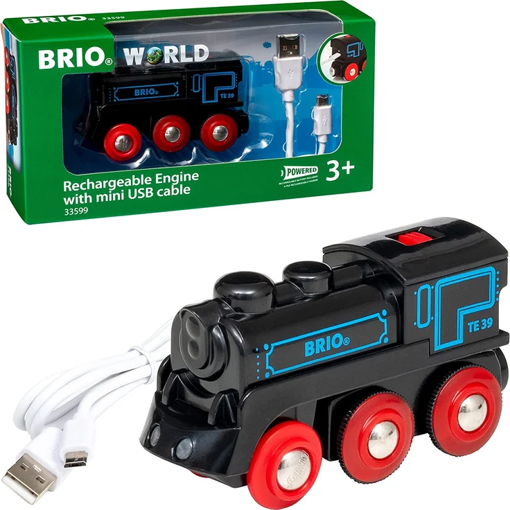 BRIO Bahn 33599 - Schwarze Akku-Lok mit Mini-USB – Bild 1