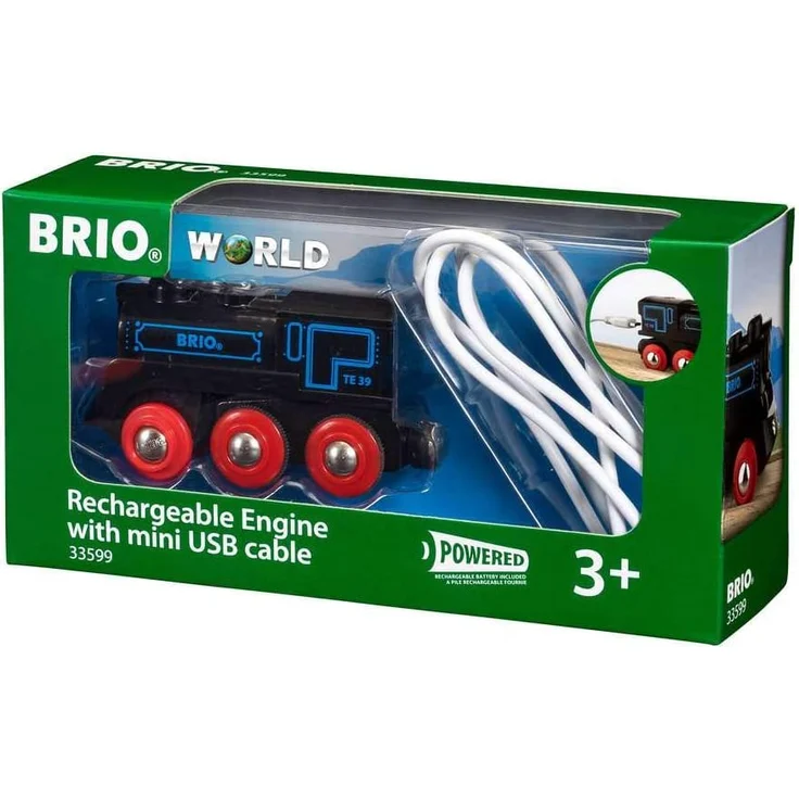BRIO Bahn 33599 - Schwarze Akku-Lok mit Mini-USB – Bild 2