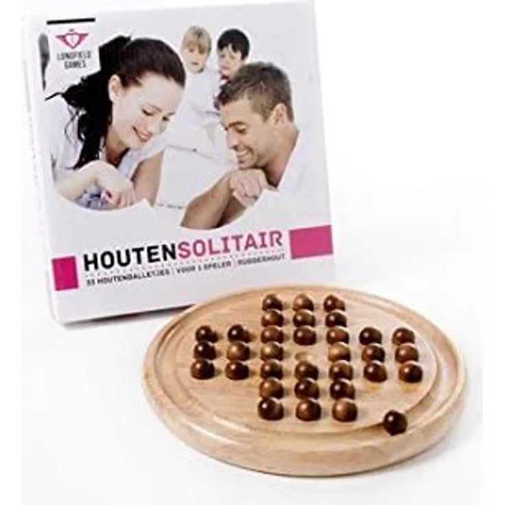 Engelhart - Hübsches Solitärspiel Englisch, 33 Löcher, Holz 23 cm - 200119