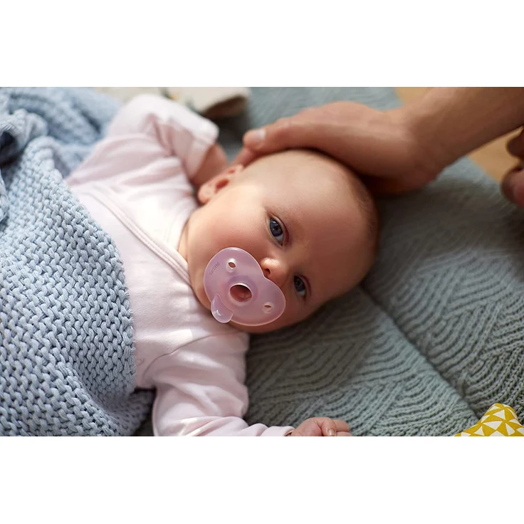 Philips Avent Soothie – BPA-freier Schnuller für Babys von 0 bis 6 Monaten, rosa/hellrosa (Modell SCF099/22) – Bild 2