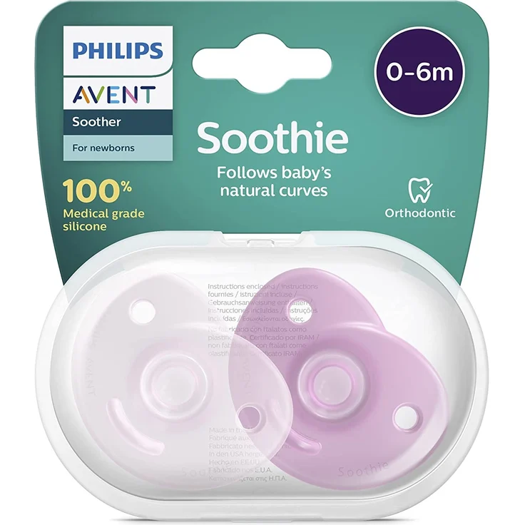 Philips Avent Soothie – BPA-freier Schnuller für Babys von 0 bis 6 Monaten, rosa/hellrosa (Modell SCF099/22) – Bild 1