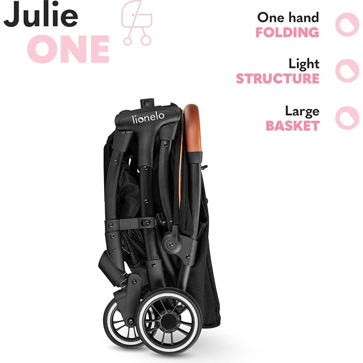 LIONELO Julie One Buggy Kinderwagen bis 22 kg, verstellbare Rückenlehne und Fußstütze, Moskitonetz, Beinwärmer, Getränkehalter und Transporttasche, zusammenklappbar – Bild 6