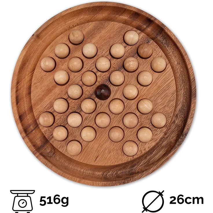 Solitär Gr. XL rund mit Kugeln - 26 cm Durchmesser - Solitaire - Knobelspiel – Bild 4