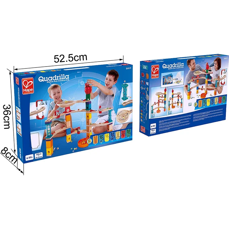 Hape E6019 - Aus der Burg entkommen - Quadrilla Murmelbahn, 102-teilige Kugelbahn aus Holz – Bild 4