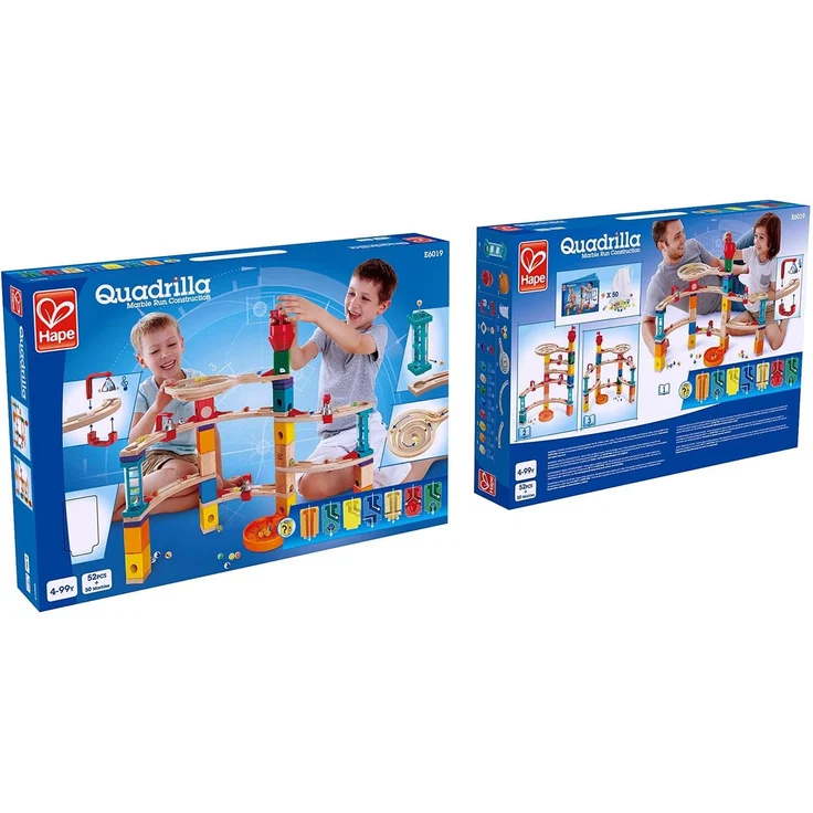 Hape E6019 - Aus der Burg entkommen - Quadrilla Murmelbahn, 102-teilige Kugelbahn aus Holz – Bild 5