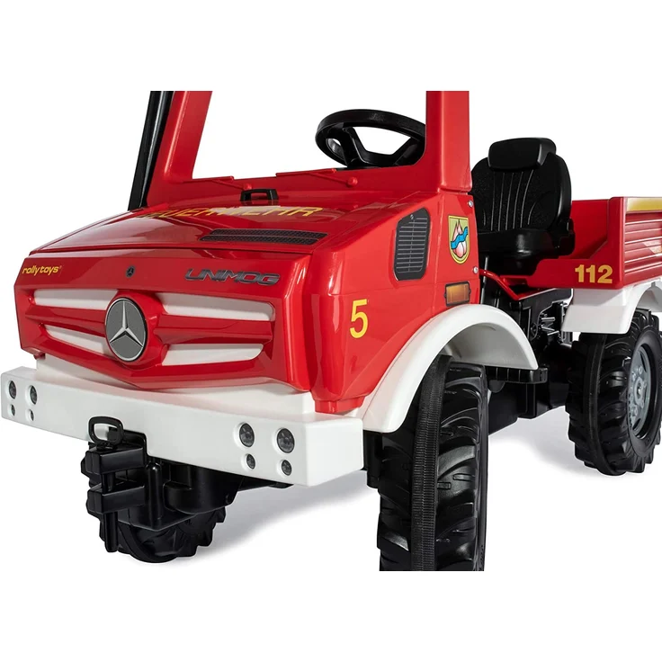 Rolly Toys Fire Unimog Feuerwehr Edition 2020 mit Anhänger, Tretauto, 3 – 8 Jahre, Spritze, Blinklicht, Schaltung, Bremse, Rot, 038275 – Bild 3