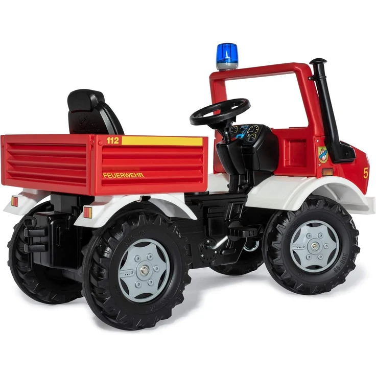 Rolly Toys Fire Unimog Feuerwehr Edition 2020 mit Anhänger, Tretauto, 3 – 8 Jahre, Spritze, Blinklicht, Schaltung, Bremse, Rot, 038275 – Bild 5