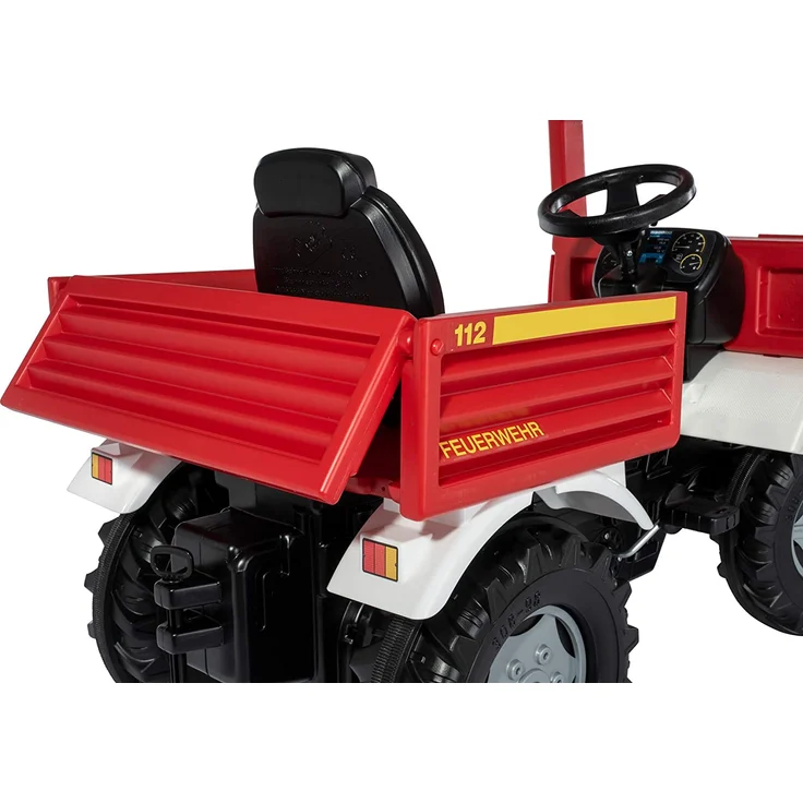 Rolly Toys Fire Unimog Feuerwehr Edition 2020 mit Anhänger, Tretauto, 3 – 8 Jahre, Spritze, Blinklicht, Schaltung, Bremse, Rot, 038275 – Bild 6