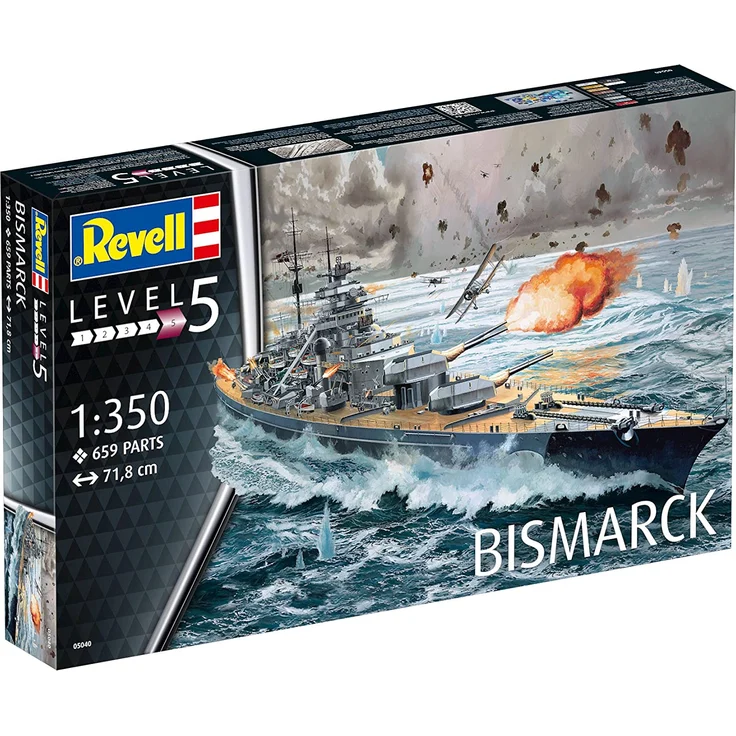 Revell REV-05040 Bismarck, das größte und modernste Schlachtschiff Seiner Zeit, Schiffsbausatz 1:350, 71,8cm Maßstabsgetreu Toys, unlackiert - Preisvergleich – Bild 18