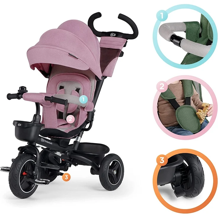 Kinderkraft Spinstep - tricycle Mauvelous Pink – Bild 3