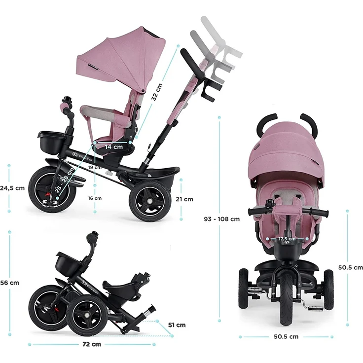 Kinderkraft Spinstep - tricycle Mauvelous Pink – Bild 6