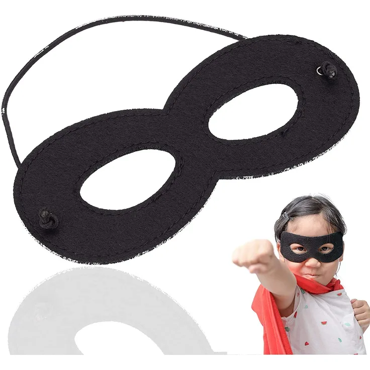 TK Gruppe Timo Klingler 5X Bandit Augenmaske schwarz, Einbrecher Maske für Kinder & Erwachsene an Fasching & Karneval (5X)