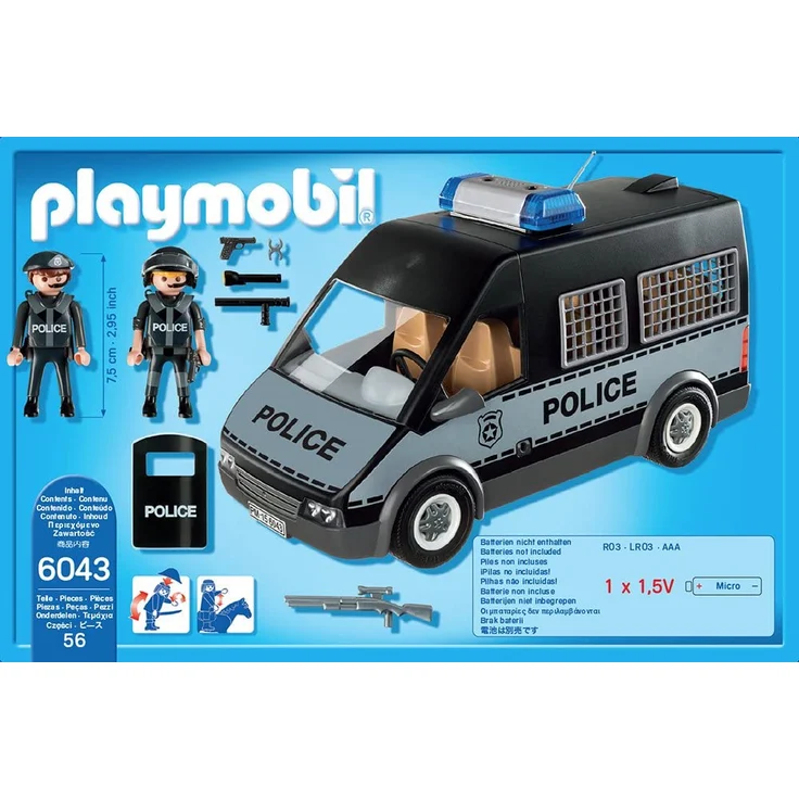 Playmobil 6043 - Polizei-Mannschaftswagen mit Licht und Sound – Bild 3