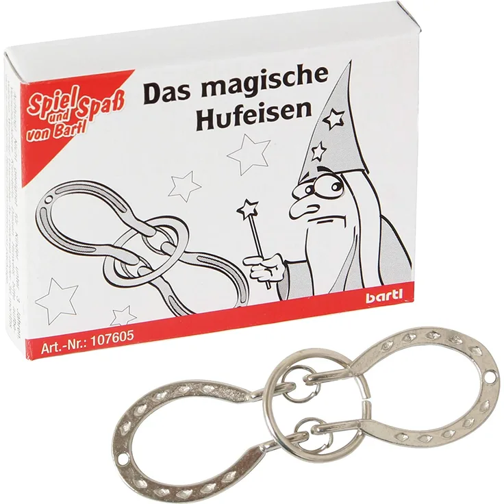 Bartl 107605 Mini-Metall-Puzzle Das magische Hufeisen aus einem Ring und 2 verbundenen Hufeisen