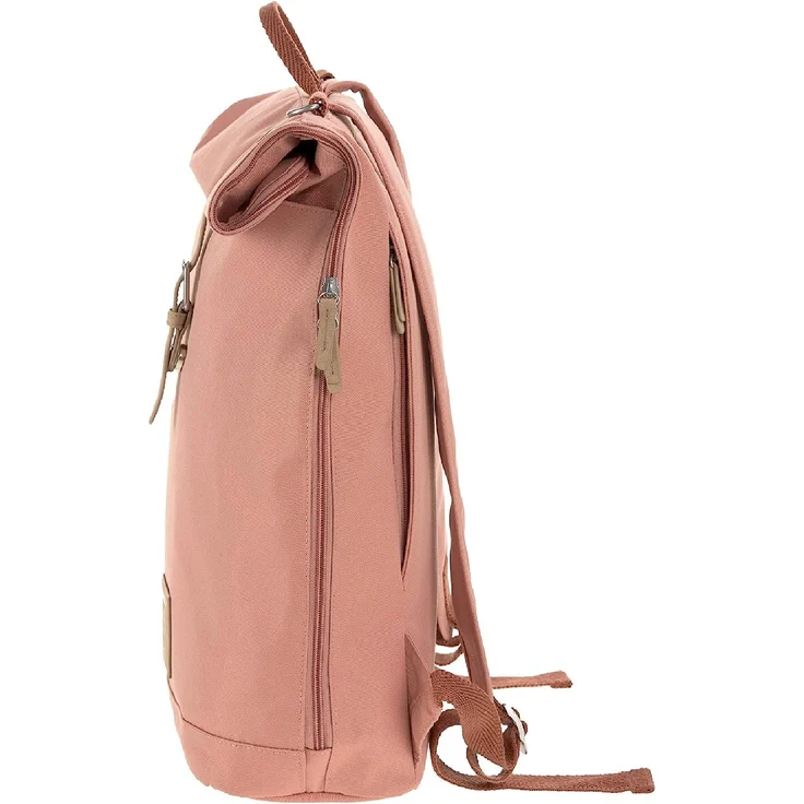 LÄSSIG Baby Wickelrucksack mit Wickelunterlage, Kinderwagenbefestigung, Flaschenwärmer wasserabweisend nachhaltig produziert/Rolltop Backpack cinnamon – Bild 5