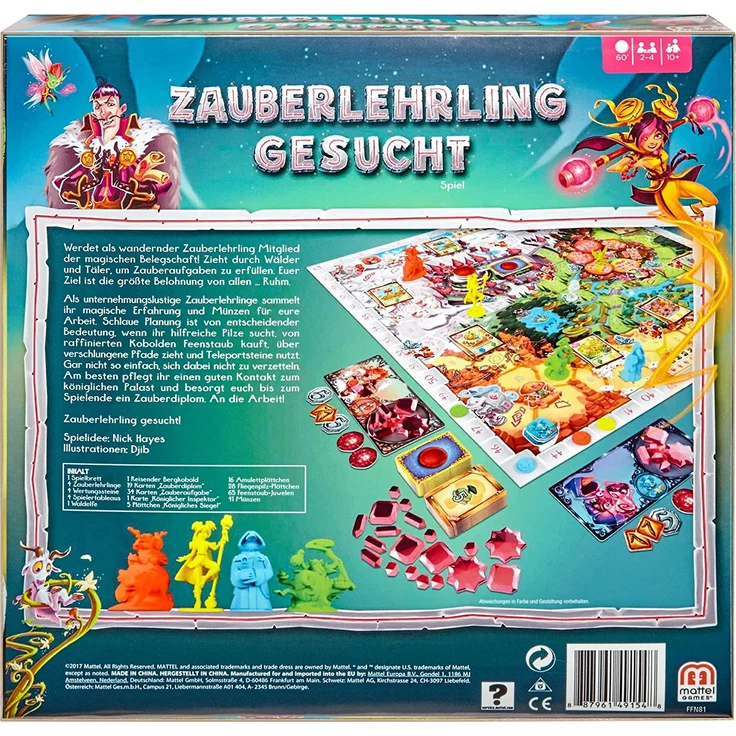 Mattel Games FFN81 Zauberlehrling gesucht!, Familienspiel geeignet für 2 - 4 Spieler, Spieldauer ca. 60 Minuten, ab 10 Jahren – Bild 2