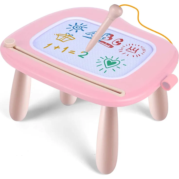 Smasiagon Spielzeug ab 1 Jahr Mädchen, Große Magnetische Maltafel Zaubertafel mit Standbeinen, Bunt Löschbar Schreibtisch Geburtstags Weihnachts Geschenk für 1 2 3 Jahre Alt Kinder, Pink