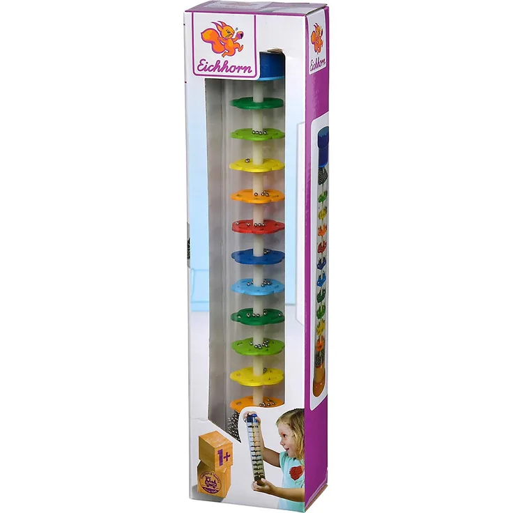 Eichhorn 100003446 - Regenmacher aus massivem Holz, Kunststoffrohr mit Metallkugeln, 32x5cm