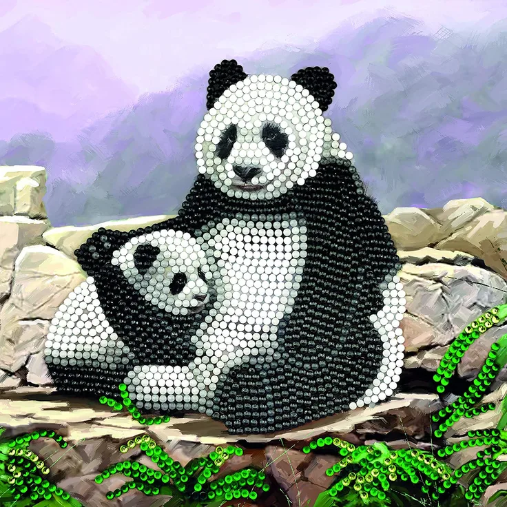 Crystal Card Panda 18x18c