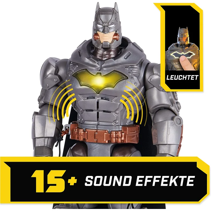 DC Comics Batman 30cm Deluxe - Actionfigur mit Schlag- und Wurffunktion 5 Ausrüstungsgegenständen Licht- und Soundeffekten Actionfigur zum Sammeln Comics Batterien erforderlich – Bild 4