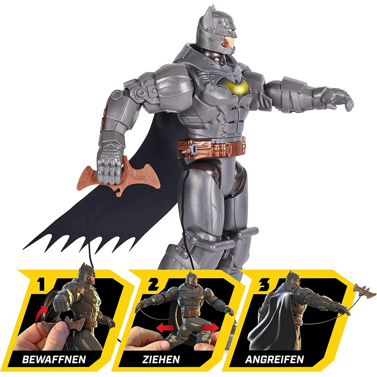 DC Comics Batman 30cm Deluxe - Actionfigur mit Schlag- und Wurffunktion 5 Ausrüstungsgegenständen Licht- und Soundeffekten Actionfigur zum Sammeln Comics Batterien erforderlich – Bild 3