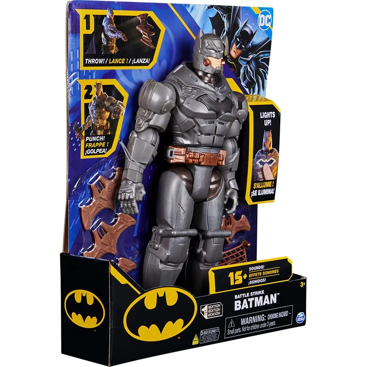 DC Comics Batman 30cm Deluxe - Actionfigur mit Schlag- und Wurffunktion 5 Ausrüstungsgegenständen Licht- und Soundeffekten Actionfigur zum Sammeln Comics Batterien erforderlich – Bild 10