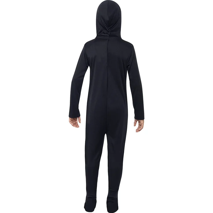 Halloween! Smiffys Kostüm Skelett, Schwarz, mit Kapuzenoverall – Bild 3